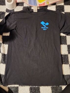 Jerzees Black Short Sleeve Tee with Blue Logo